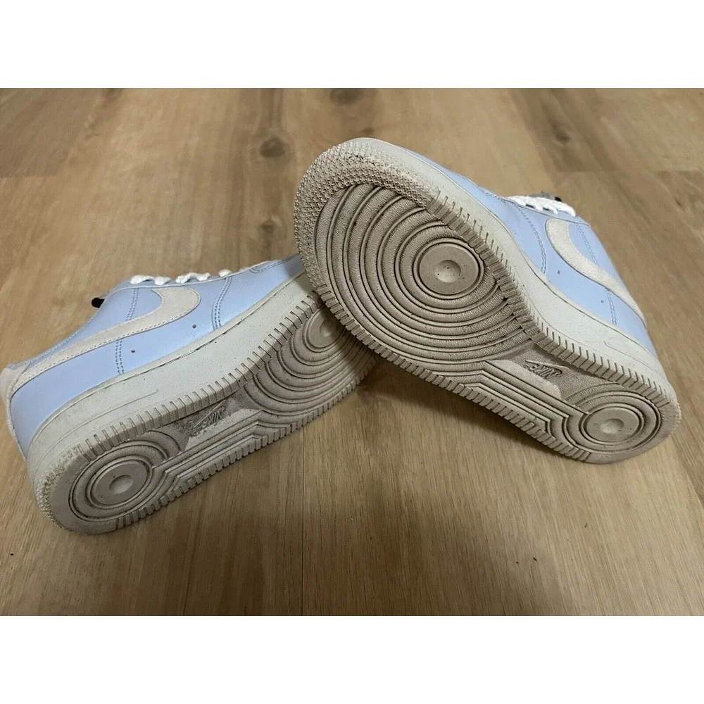Nike Air Force 1 Youth Size 6 DA6682-400 Blue Recycled Wool‎ Low Top